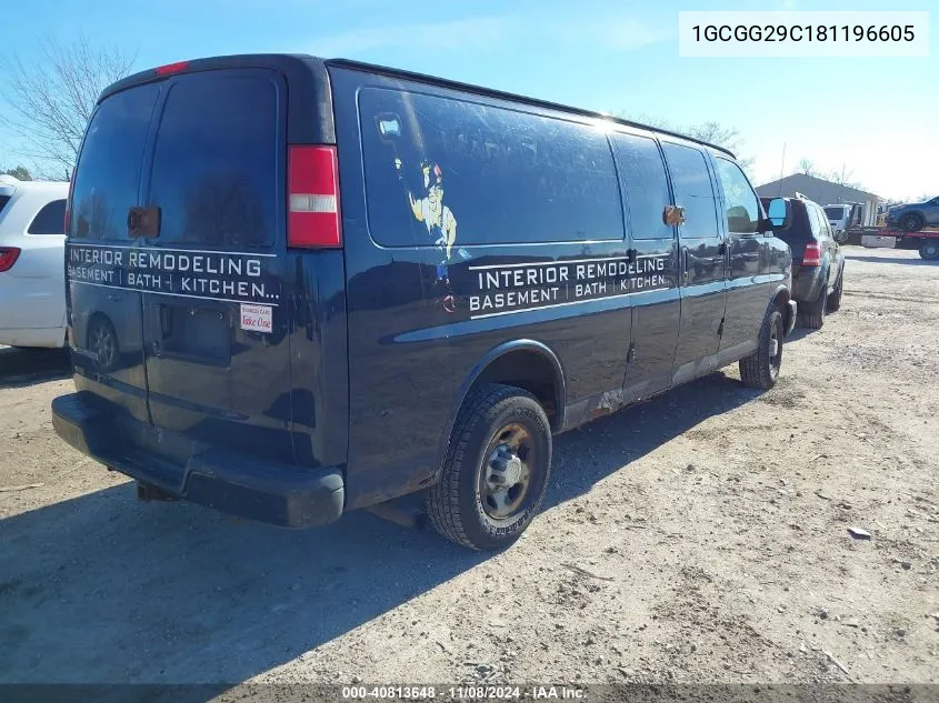 2008 Chevrolet Express Work Van VIN: 1GCGG29C181196605 Lot: 40813648