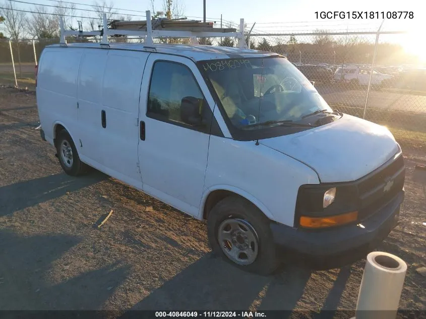 2008 Chevrolet Express Work Van VIN: 1GCFG15X181108778 Lot: 40846049