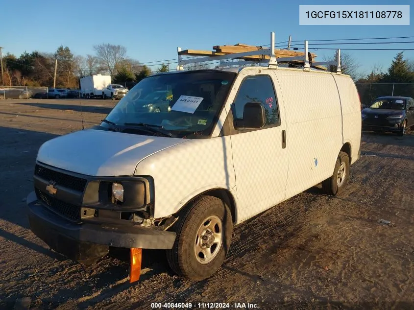 2008 Chevrolet Express Work Van VIN: 1GCFG15X181108778 Lot: 40846049