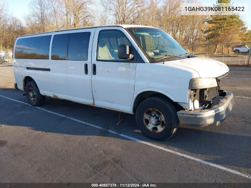 2008 Chevrolet Express Ls VIN: 1GAHG39K081165422 Lot: 40857378