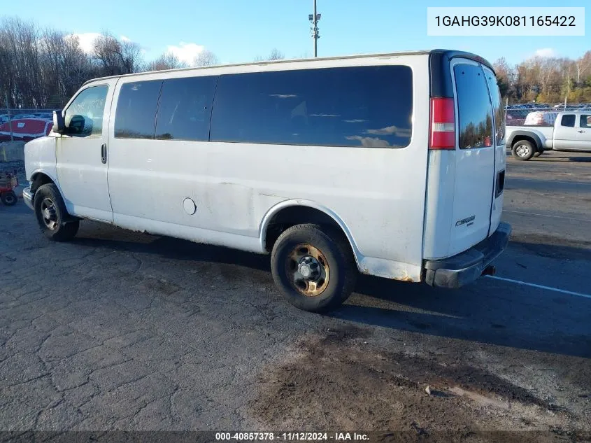 2008 Chevrolet Express Ls VIN: 1GAHG39K081165422 Lot: 40857378