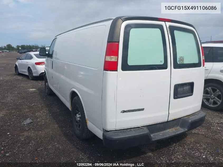 2009 Chevrolet Express Cargo VIN: 1GCFG15X491106086 Lot: 12092294