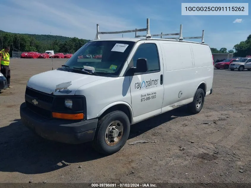 2009 Chevrolet Express 2500 Work Van VIN: 1GCGG25C091115262 Lot: 39795091