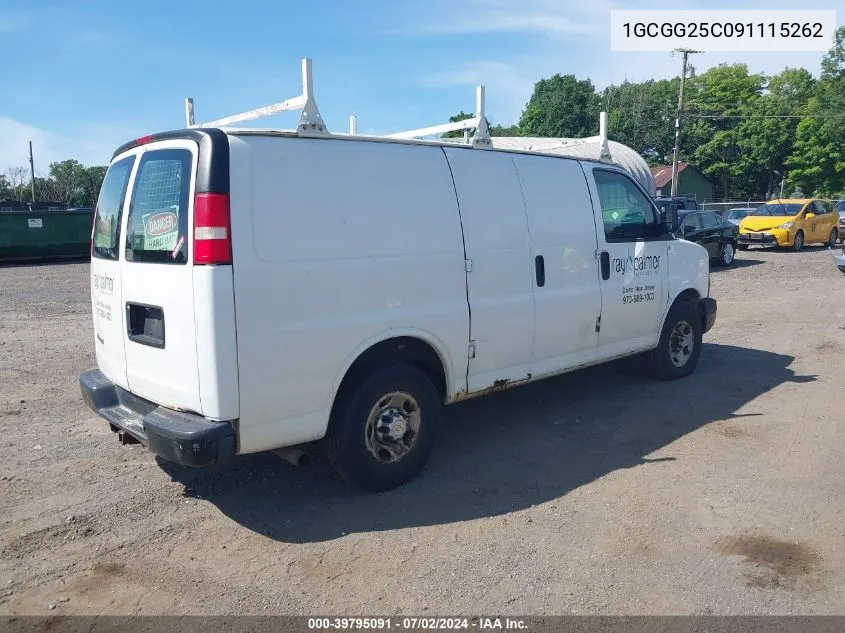 2009 Chevrolet Express 2500 Work Van VIN: 1GCGG25C091115262 Lot: 39795091