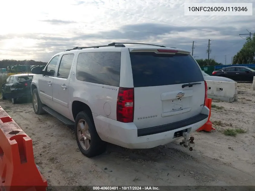 2009 Chevrolet Suburban 1500 Lt2 VIN: 1GNFC26009J119346 Lot: 40603401