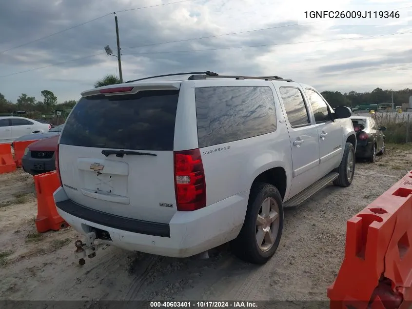 2009 Chevrolet Suburban 1500 Lt2 VIN: 1GNFC26009J119346 Lot: 40603401