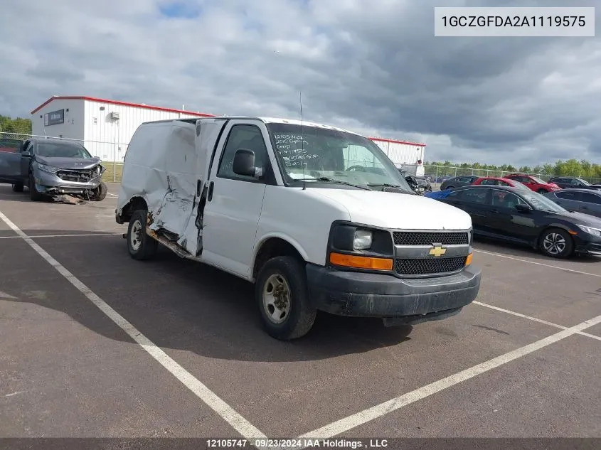 2010 Chevrolet Express 2500 Work Van VIN: 1GCZGFDA2A1119575 Lot: 12105747