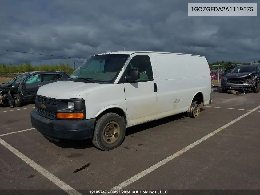 2010 Chevrolet Express 2500 Work Van VIN: 1GCZGFDA2A1119575 Lot: 12105747