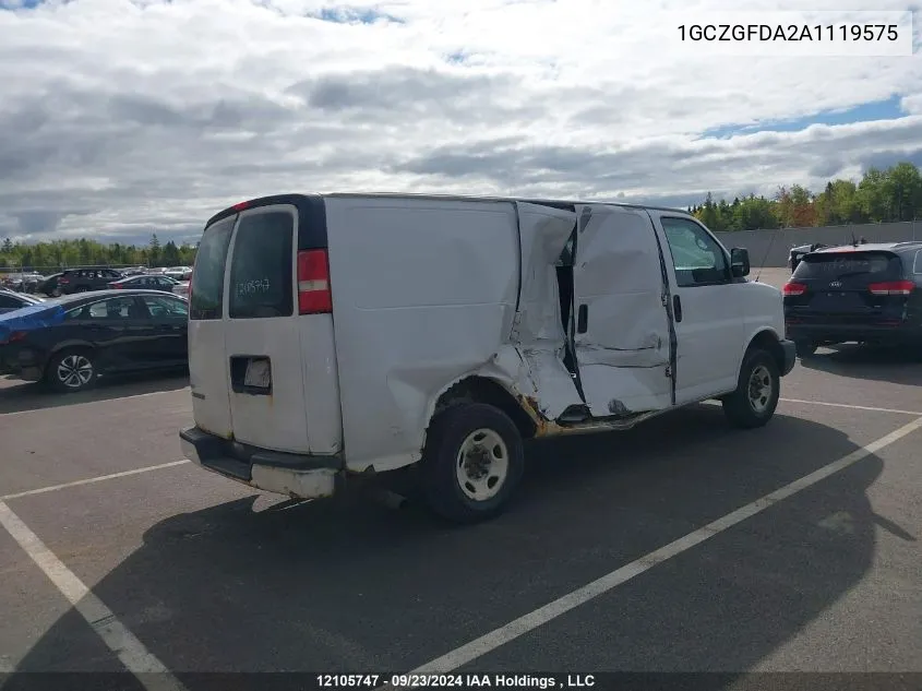 2010 Chevrolet Express 2500 Work Van VIN: 1GCZGFDA2A1119575 Lot: 12105747