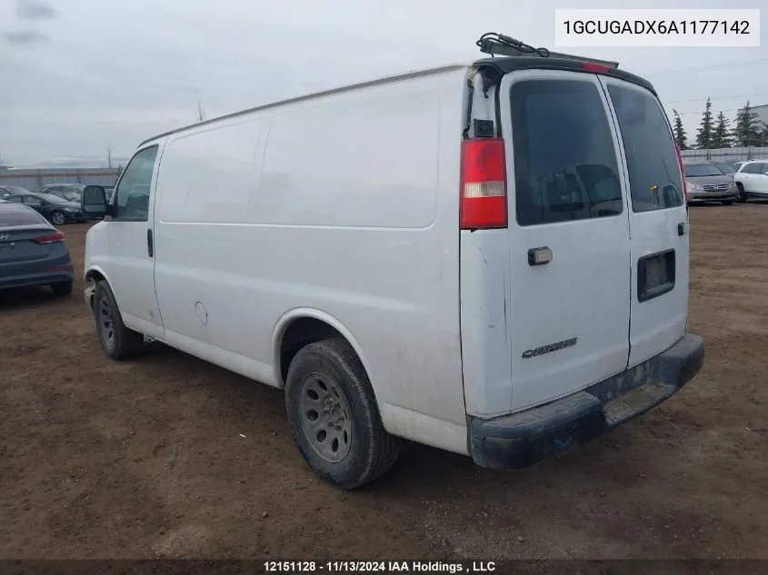 2010 Chevrolet Express G1500 VIN: 1GCUGADX6A1177142 Lot: 12151128