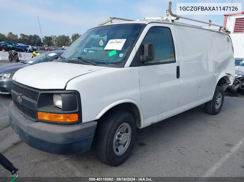 2010 Chevrolet Express 2500 Work Van VIN: 1GCZGFBAXA1147126 Lot: 40894940