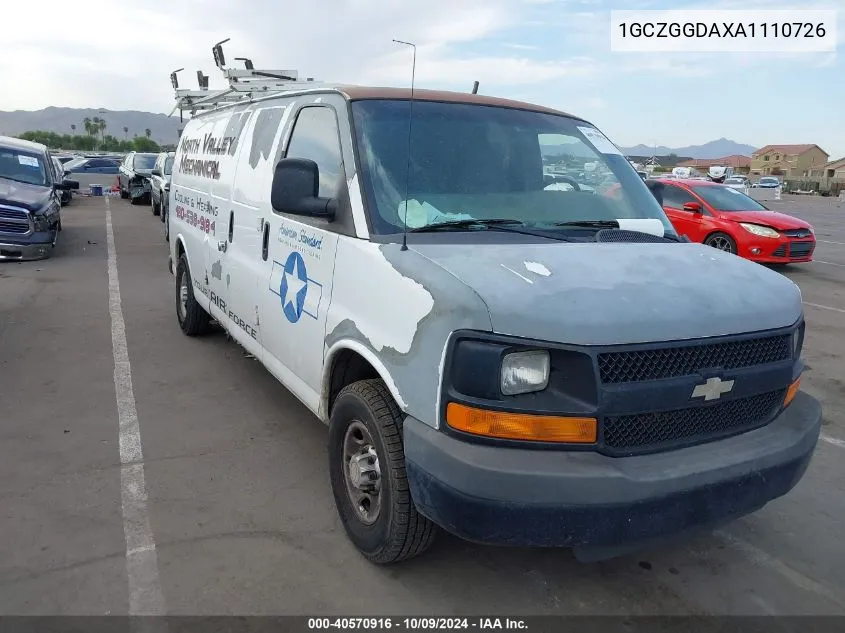 1GCZGGDAXA1110726 2010 Chevrolet Express 2500 Work Van