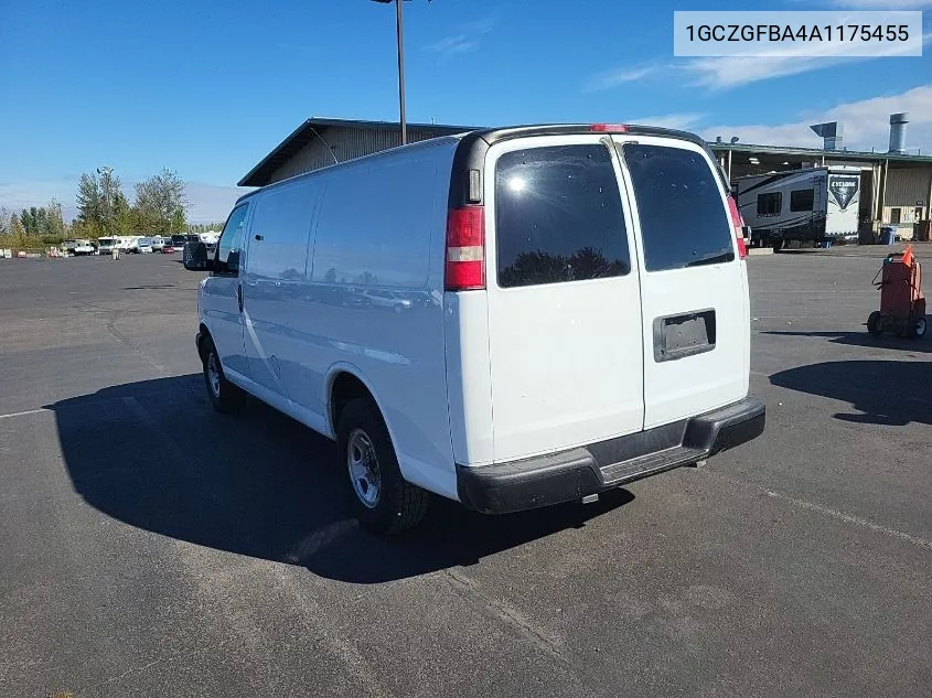 2010 Chevrolet Express 2500 Work Van VIN: 1GCZGFBA4A1175455 Lot: 40581246