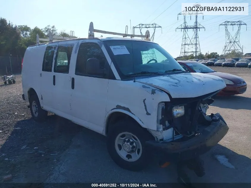 2010 Chevrolet Express 2500 Work Van VIN: 1GCZGFBA9A1122931 Lot: 40591252