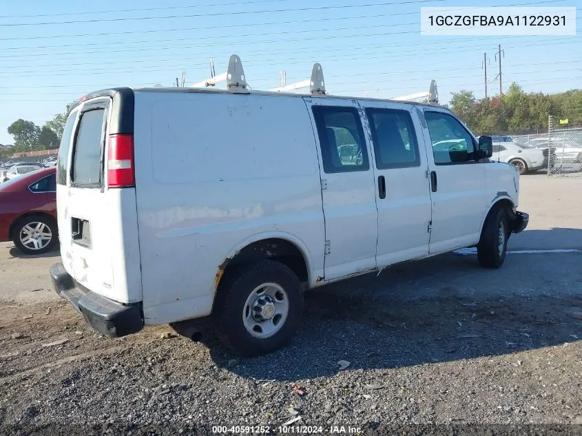 2010 Chevrolet Express 2500 Work Van VIN: 1GCZGFBA9A1122931 Lot: 40591252