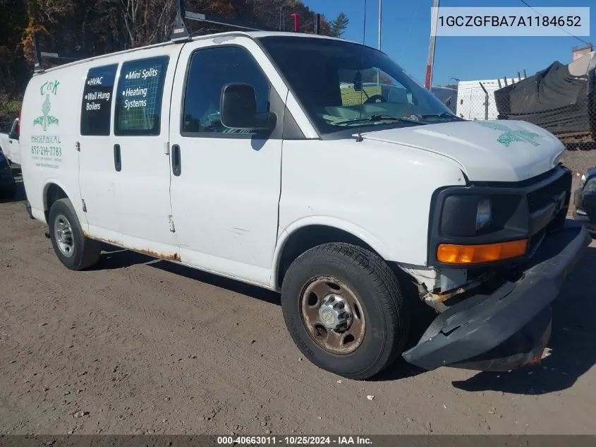 2010 Chevrolet Express 2500 Work Van VIN: 1GCZGFBA7A1184652 Lot: 40663011