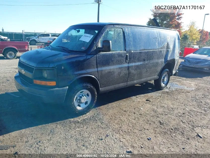 2010 Chevrolet Express 2500 Work Van VIN: 1GCZGFBA7A1170167 Lot: 40668192