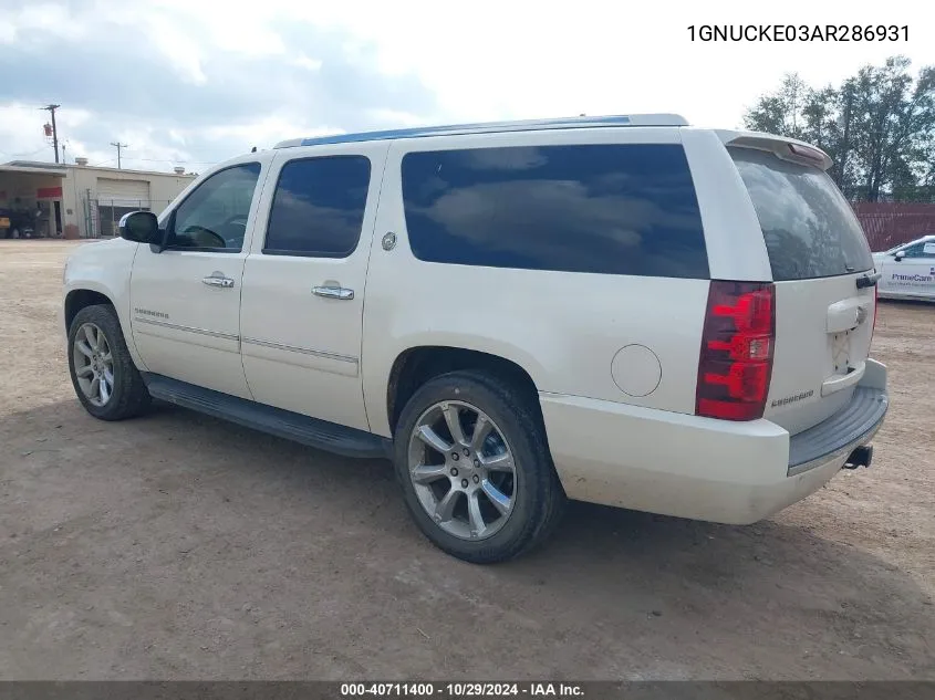 2010 Chevrolet Suburban 1500 Ltz VIN: 1GNUCKE03AR286931 Lot: 40711400