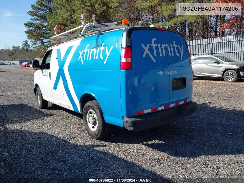 2010 Chevrolet Express 2500 Work Van VIN: 1GCZGFBA0A1174206 Lot: 40796822