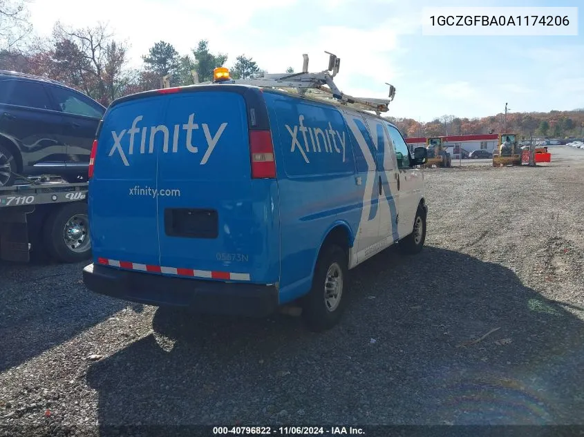 2010 Chevrolet Express 2500 Work Van VIN: 1GCZGFBA0A1174206 Lot: 40796822