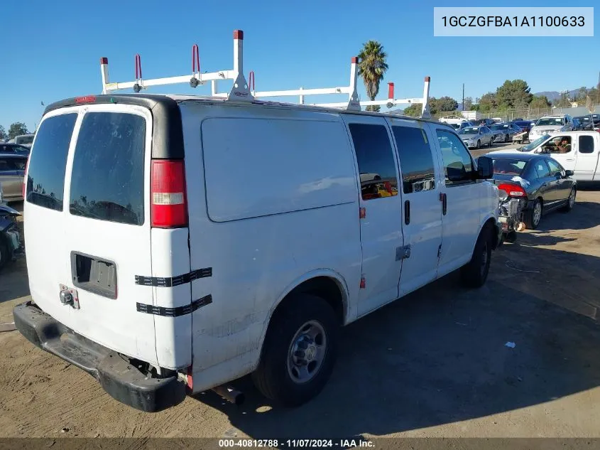 2010 Chevrolet Express 2500 Work Van VIN: 1GCZGFBA1A1100633 Lot: 40812788