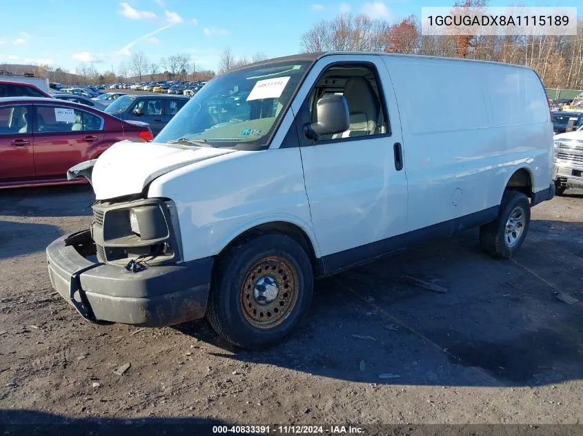 2010 Chevrolet Express Work Van VIN: 1GCUGADX8A1115189 Lot: 40833391