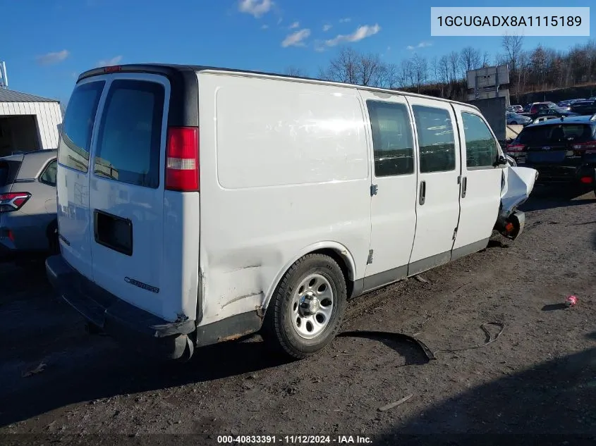 2010 Chevrolet Express Work Van VIN: 1GCUGADX8A1115189 Lot: 40833391