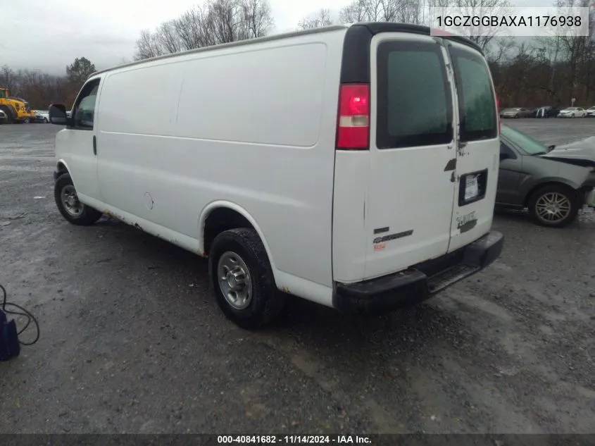 2010 Chevrolet Express 2500 Work Van VIN: 1GCZGGBAXA1176938 Lot: 40841682