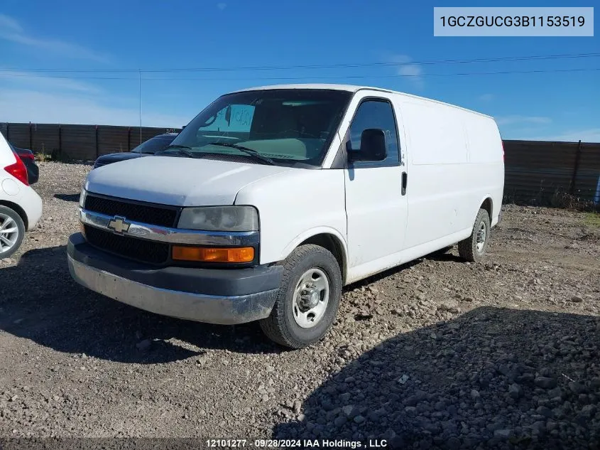 2011 Chevrolet Express Cargo Van VIN: 1GCZGUCG3B1153519 Lot: 12101277