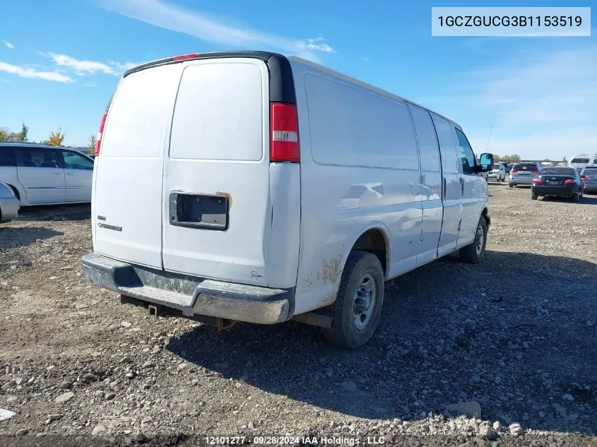 2011 Chevrolet Express Cargo Van VIN: 1GCZGUCG3B1153519 Lot: 12101277