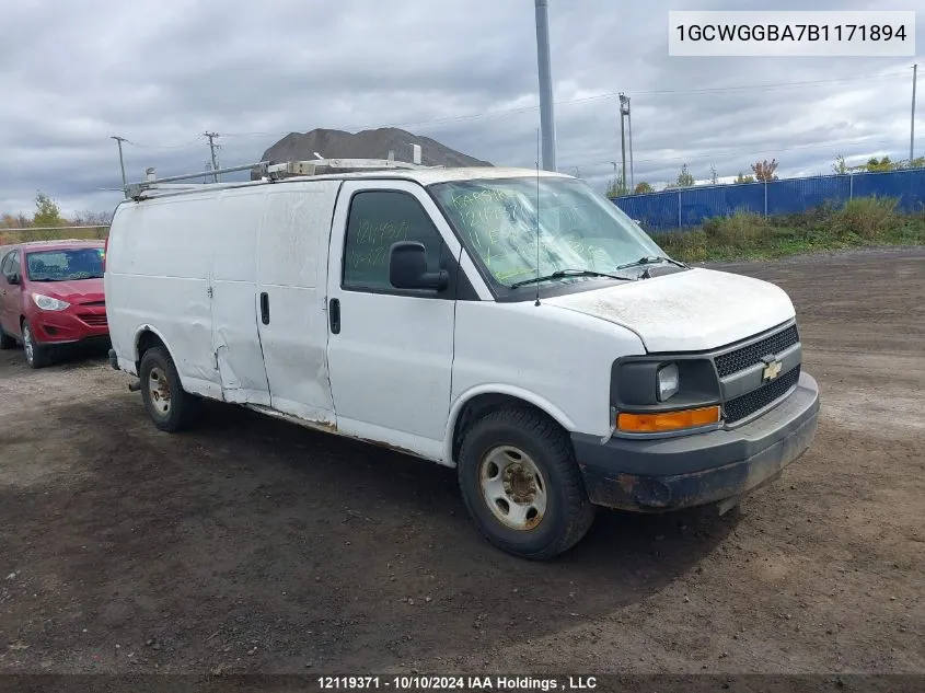 2011 Chevrolet Express Cargo Van VIN: 1GCWGGBA7B1171894 Lot: 12119371