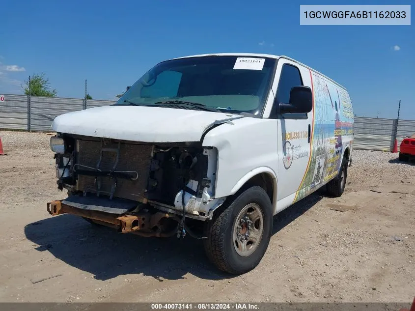 2011 Chevrolet Express 2500 Work Van VIN: 1GCWGGFA6B1162033 Lot: 40073141