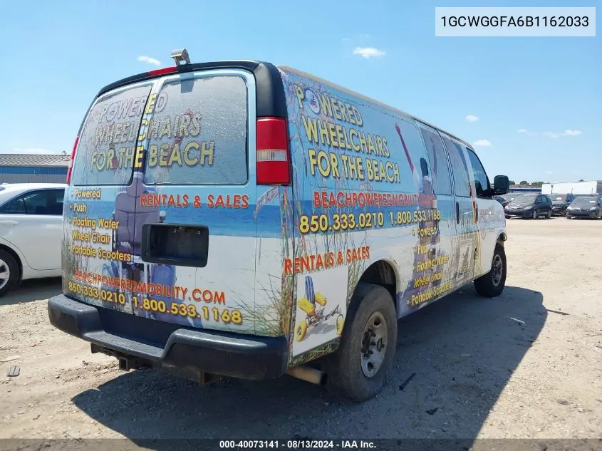 2011 Chevrolet Express 2500 Work Van VIN: 1GCWGGFA6B1162033 Lot: 40073141