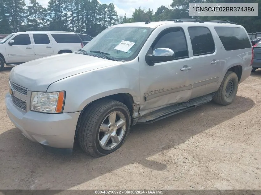 1GNSCJE02BR374386 2011 Chevrolet Suburban 1500 Lt1