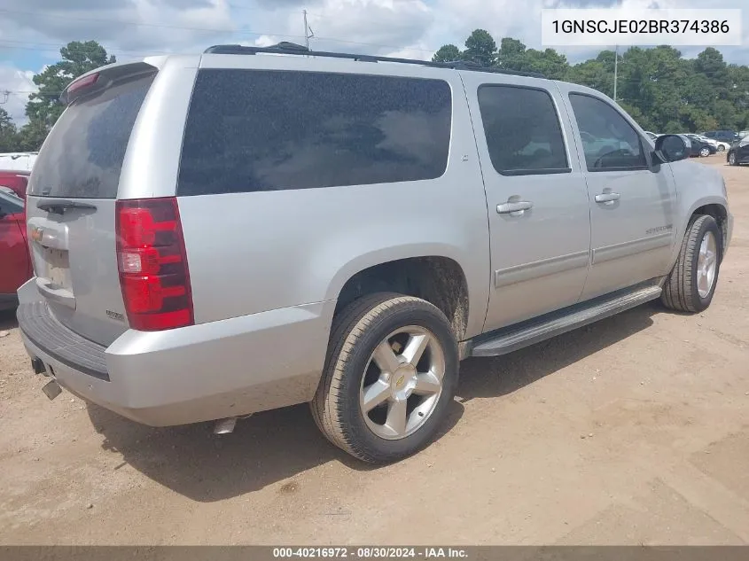 1GNSCJE02BR374386 2011 Chevrolet Suburban 1500 Lt1