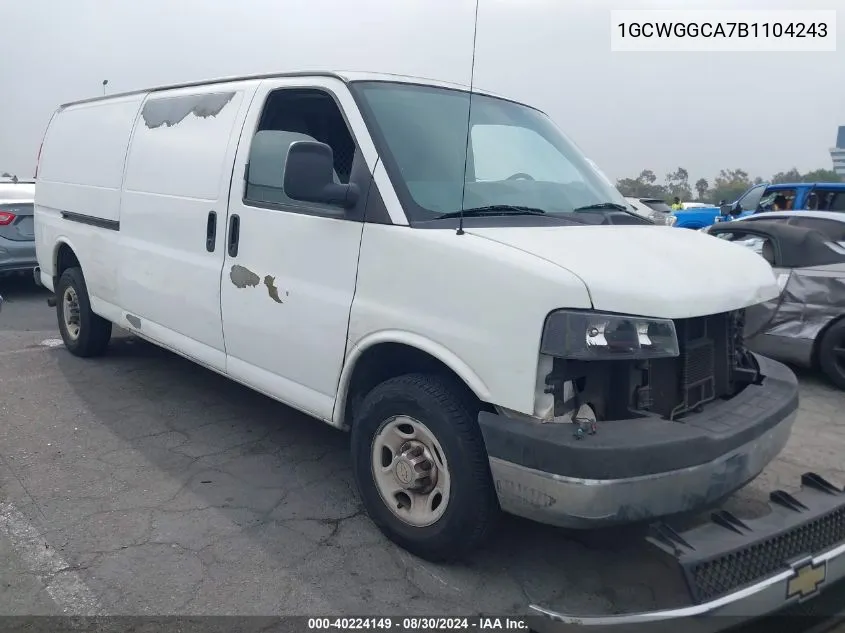 2011 Chevrolet Express 2500 Work Van VIN: 1GCWGGCA7B1104243 Lot: 40224149