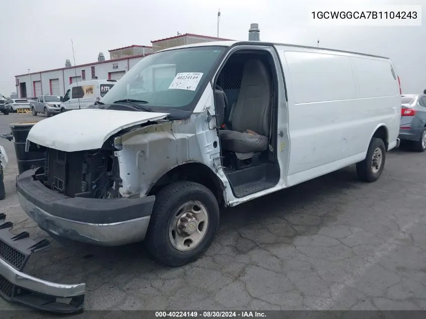 2011 Chevrolet Express 2500 Work Van VIN: 1GCWGGCA7B1104243 Lot: 40224149