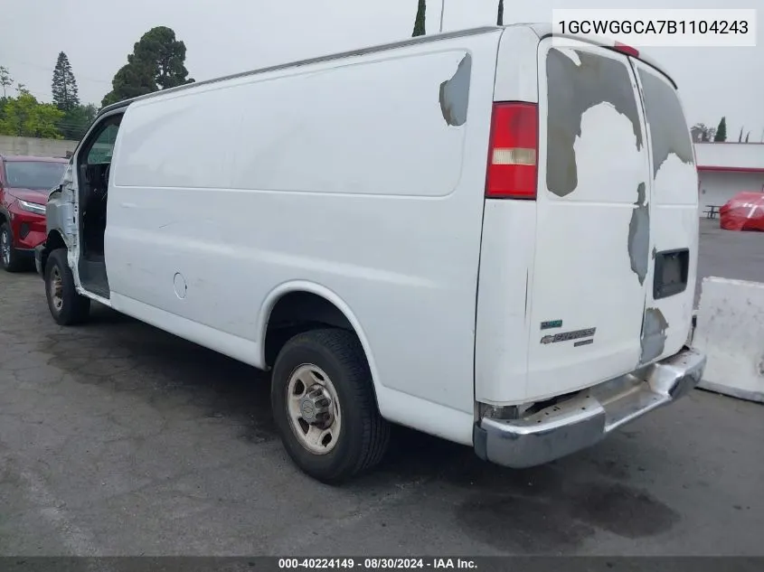 2011 Chevrolet Express 2500 Work Van VIN: 1GCWGGCA7B1104243 Lot: 40224149