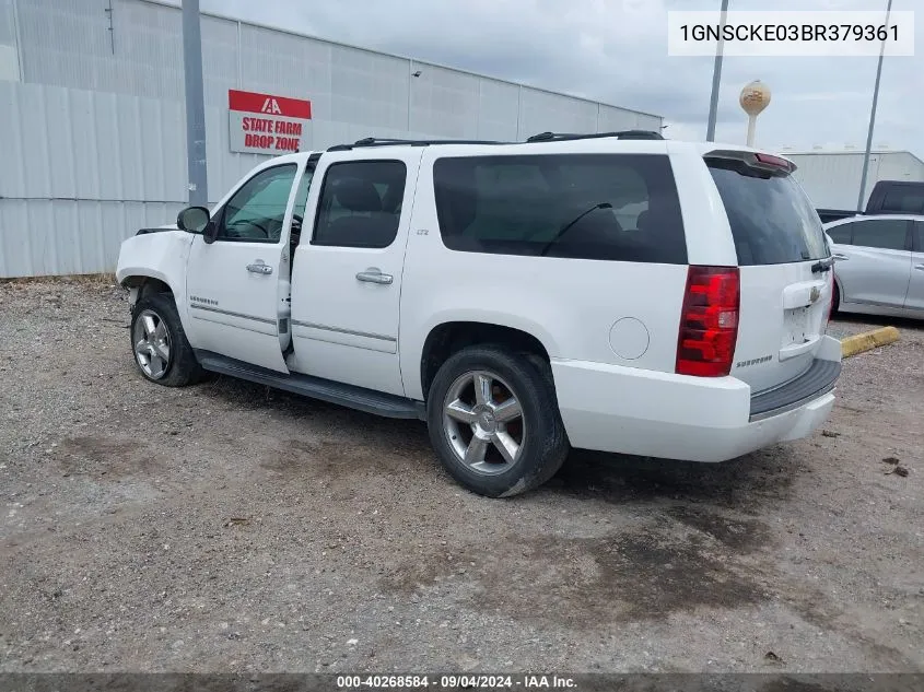 1GNSCKE03BR379361 2011 Chevrolet Suburban 1500 Ltz