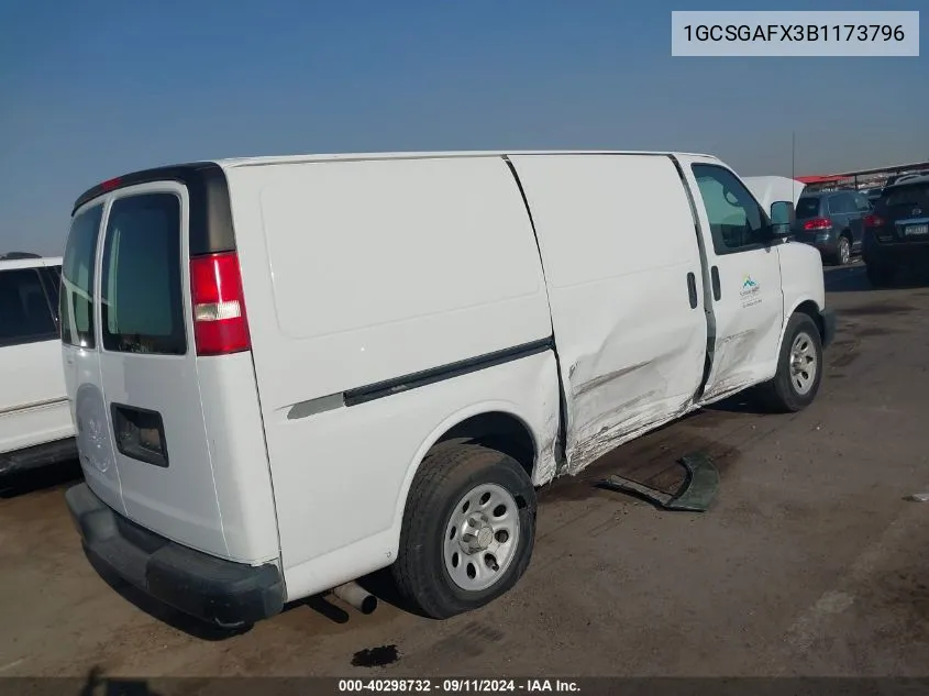 2011 Chevrolet Express G1500 VIN: 1GCSGAFX3B1173796 Lot: 40298732