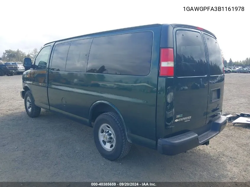 2011 Chevrolet Express 2500 Ls VIN: 1GAWGPFA3B1161978 Lot: 40385659