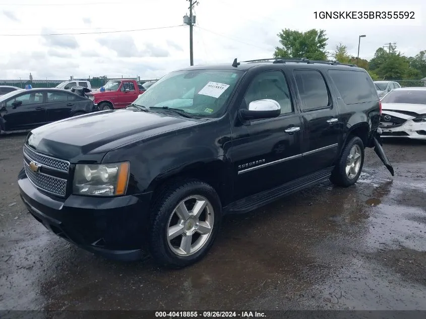 2011 Chevrolet Suburban 1500 Ltz VIN: 1GNSKKE35BR355592 Lot: 40418855