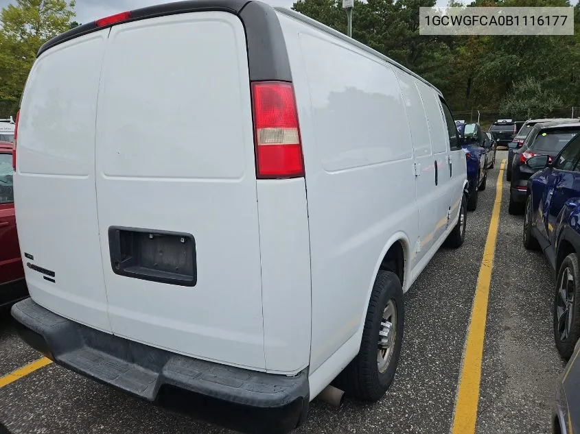 2011 Chevrolet Express G2500 VIN: 1GCWGFCA0B1116177 Lot: 40435338