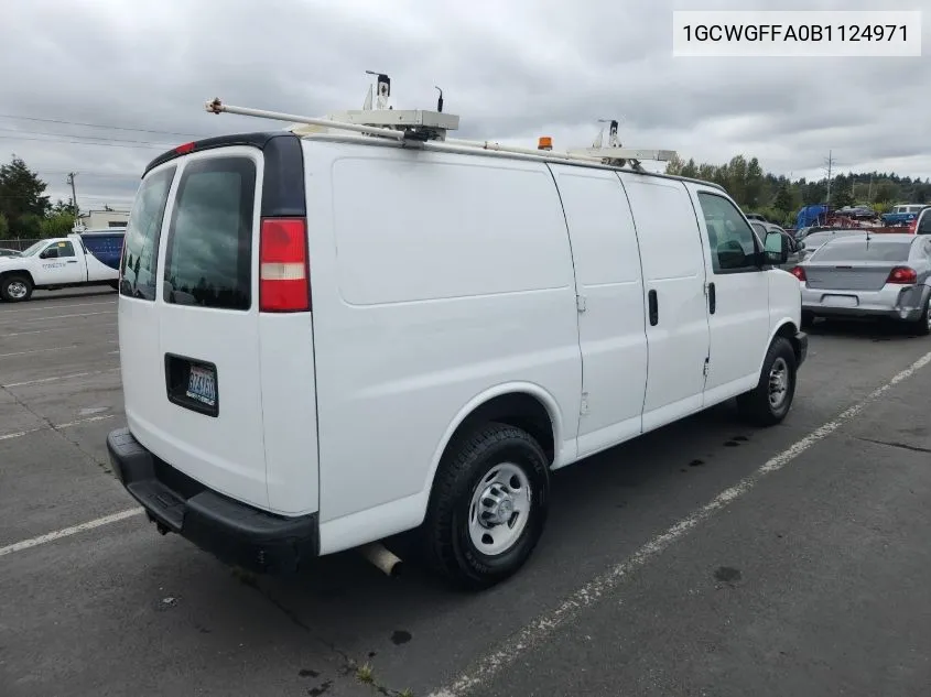 2011 Chevrolet Express 2500 Work Van VIN: 1GCWGFFA0B1124971 Lot: 40443840