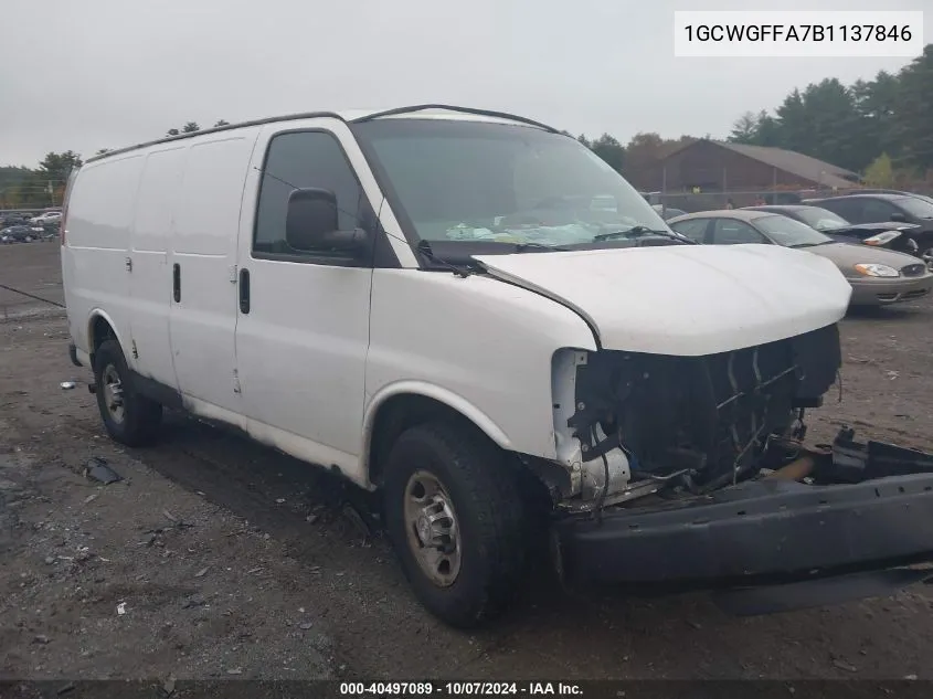 2011 Chevrolet Express 2500 Work Van VIN: 1GCWGFFA7B1137846 Lot: 40497089