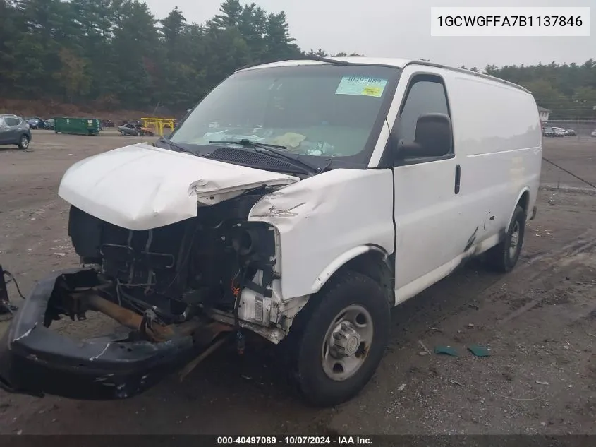 1GCWGFFA7B1137846 2011 Chevrolet Express 2500 Work Van