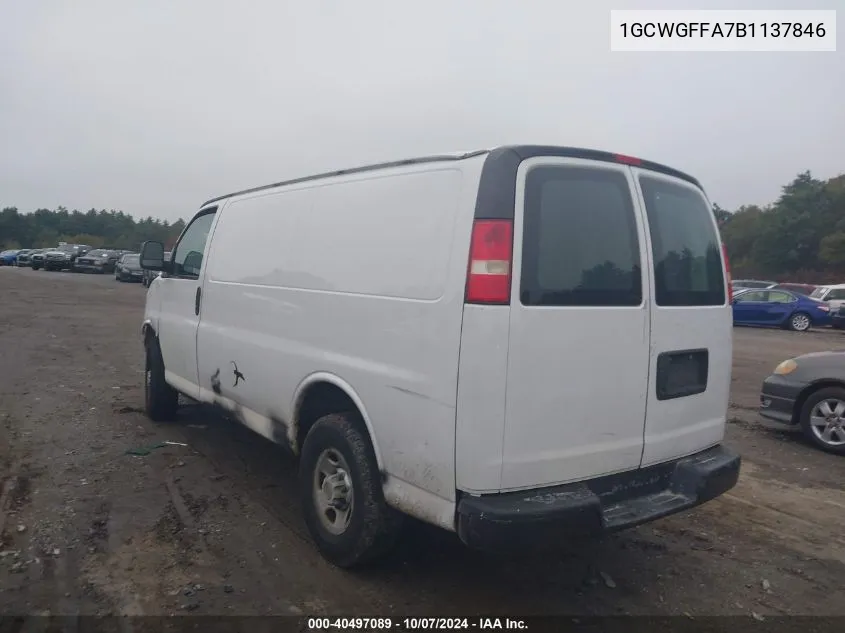 1GCWGFFA7B1137846 2011 Chevrolet Express 2500 Work Van