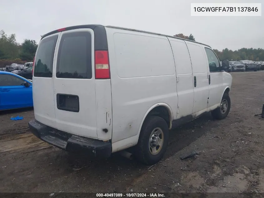 2011 Chevrolet Express 2500 Work Van VIN: 1GCWGFFA7B1137846 Lot: 40497089