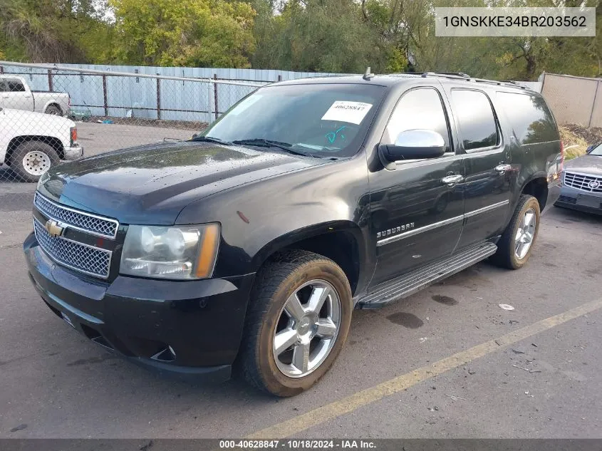 2011 Chevrolet Suburban 1500 Ltz VIN: 1GNSKKE34BR203562 Lot: 40628847