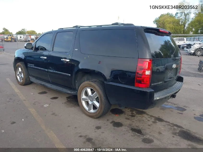 2011 Chevrolet Suburban 1500 Ltz VIN: 1GNSKKE34BR203562 Lot: 40628847